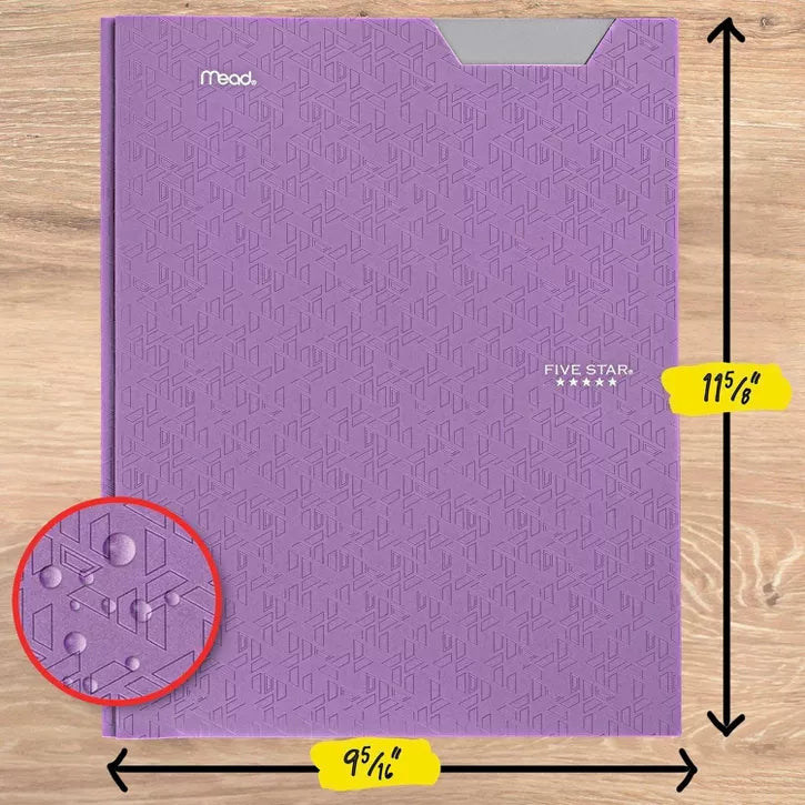 Five Star 2 Pocket Plastic Folder with Prongs Purple
