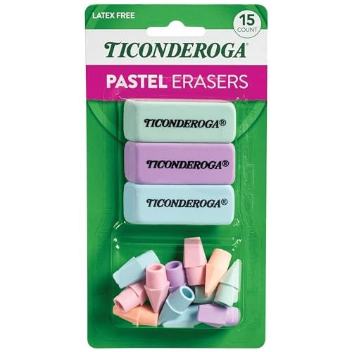 Ticonderoga 15ct Erasers Pastel