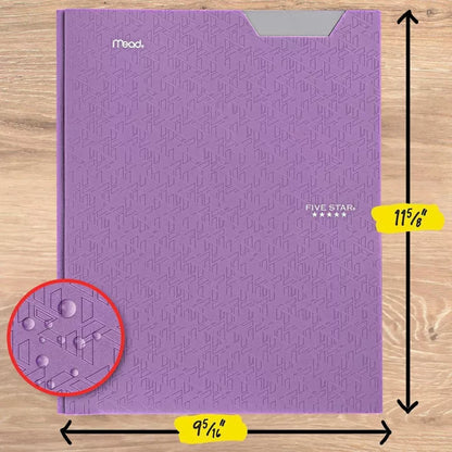 Five Star 2 Pocket Plastic Folder with Prongs Purple