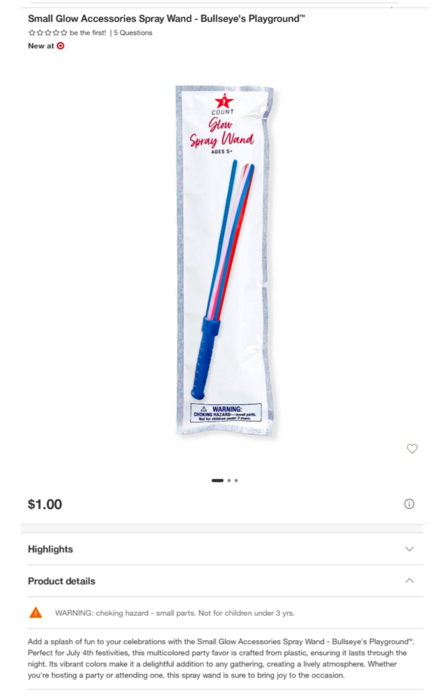 Small Glow Accessories Spray Wand