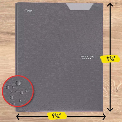 Five Star 2 Pocket Folders with Prong Fasteners- Grey
